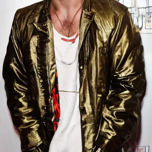 Prompt: Tyler Durden with a golden jacket n 9