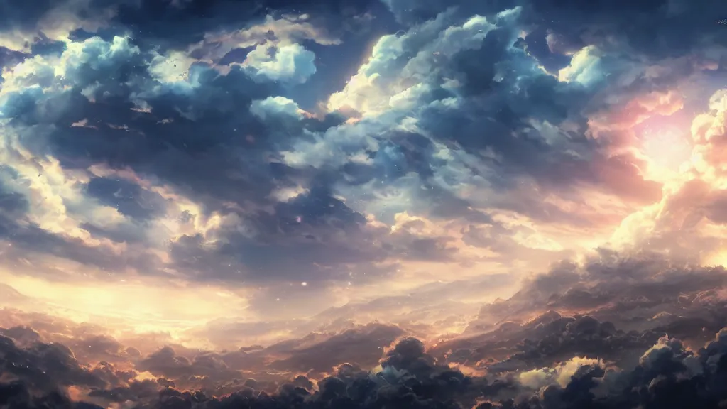 Prompt: anime sky clouds, fantasy artwork, very very very beautiful scenery, hd, hdr, ue5, ue6, unreal engine 5, cinematic 4k wallpaper, 8k, ultra detailed, high resolution, artstation, award winning