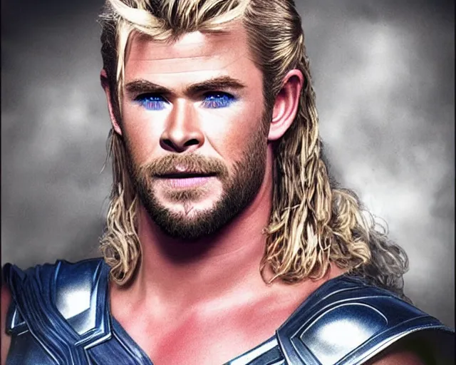 Prompt: chris hemsworth as a thor drag queen, digital art, amazing detail