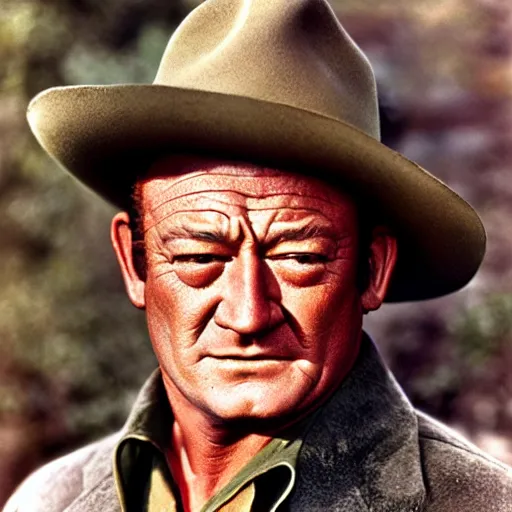 Image similar to ”A color photo of John Wayne by Terry O´Neill”