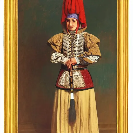 Image similar to a proud female Ottoman Janissary, by Charles Sillem Lidderdale, 4k, brilliant, realism