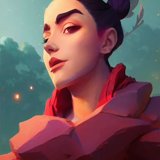 Image similar to profile portrait, maya ali mage, gloomhaven, dynamic lighting, gaudy colors, octane render aesthetic, matte painting concept art, official fanart behance hd artstation by jesper ejsing, by rhads and makoto shinkai and lois van baarle and ilya kuvshinov and rossdraws