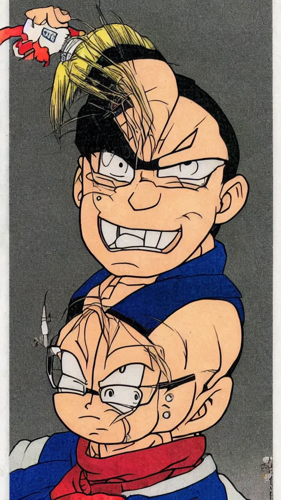 Image similar to Portrait of a wizard, sharp edges, by Akira Toriyama