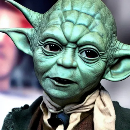 Image similar to Yoda merged with Johnny Depp