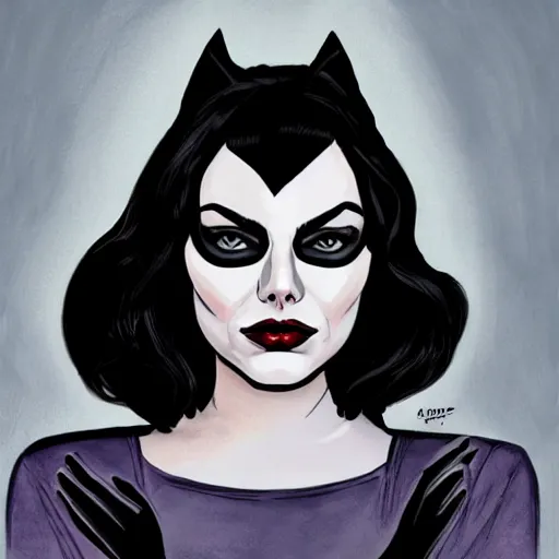 Image similar to A portrait of Emma Stone as Catwoman