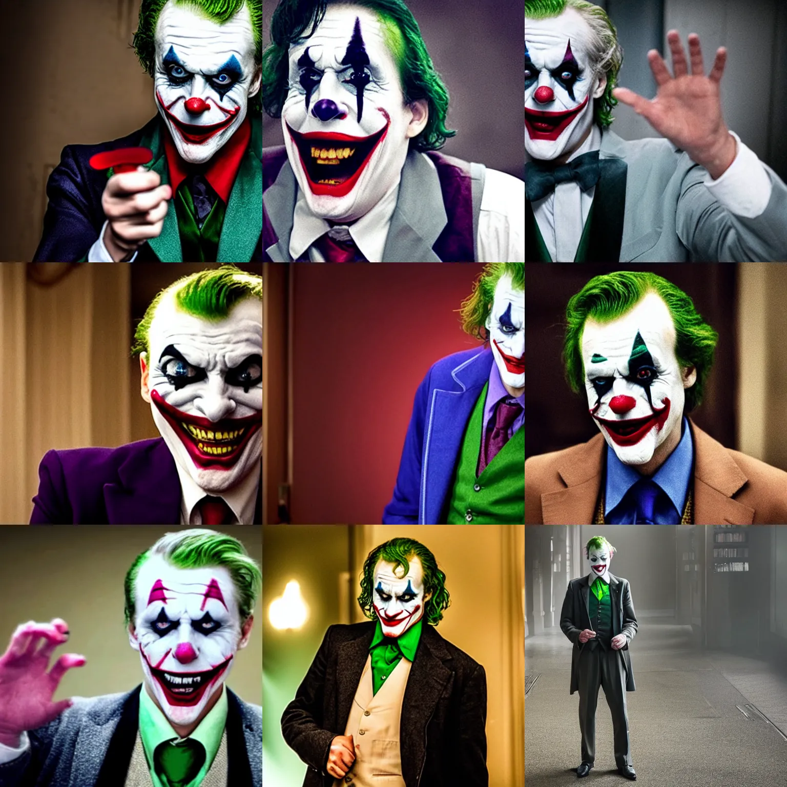 Prompt: A still of Carl Bildt as Joker in Joker