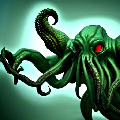 Image similar to cthulhu, octane render, unreal engine, ultradetailed, stylized as a 3 dimensional render