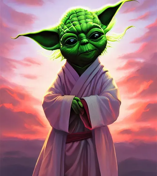 Image similar to portrait of wuxia yoda by rhads