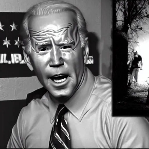 Image similar to terrified infrared trailcam footage of Joe Biden running from predator