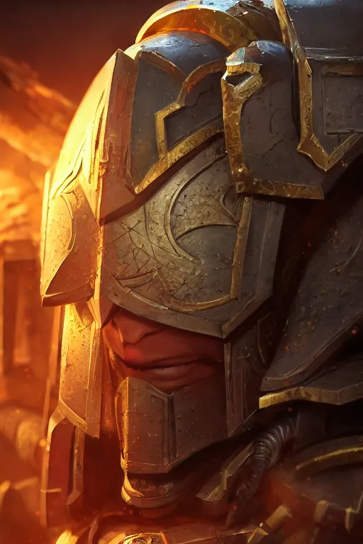 Image similar to armor portrait heros warhammer 4 0 k horus heresy fanart - the primarchs emperor by johannes helgeson animated with vfx concept artist & illustrator global illumination ray tracing hdr fanart arstation zbrush central hardmesh 8 k octane renderer comics stylized