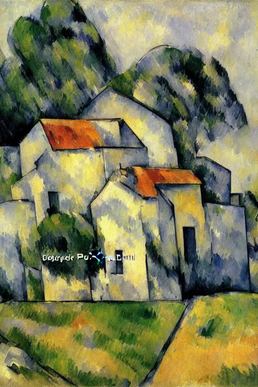 Prompt: a house in the middle of nowhere by paul cezanne