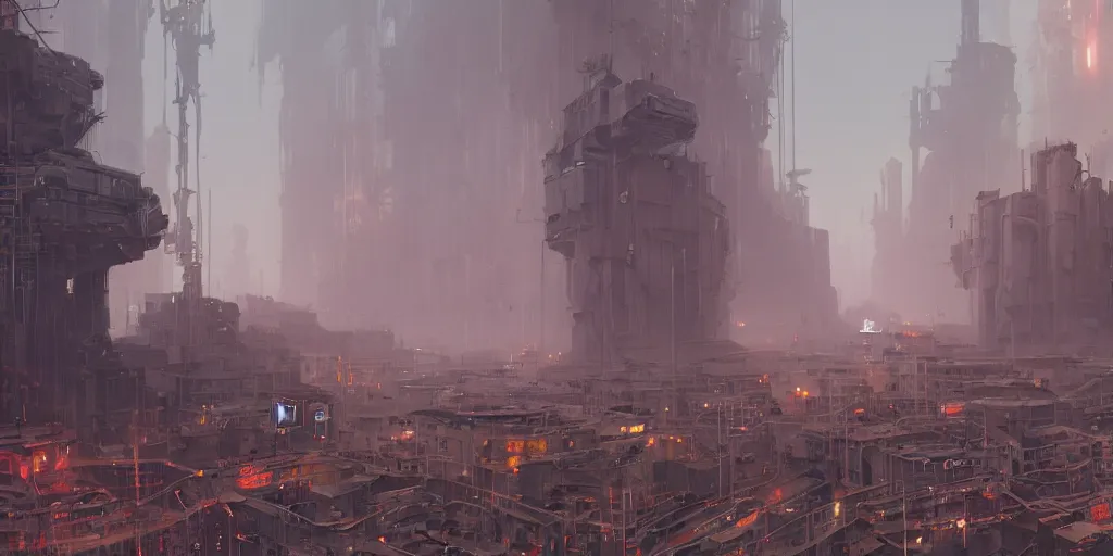 Prompt: a film still from elysium by ian mcque, a dusty street of an industrial planet, city, vibrant, 5 0 mm lens, video game environment design, behance hd, studio, evening, dramatic lighting, cinematic, global illumination, trending on artstation, bloom