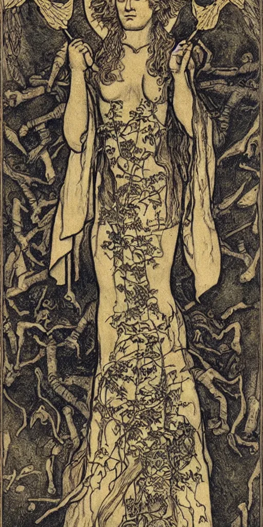 Image similar to temperance tarot card by austin osman spare