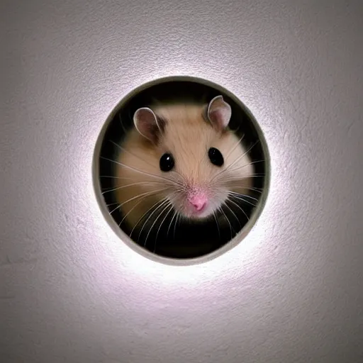 Prompt: hamster in the dark bathroom without lights, mood, creepy, realistic photography, high quality image, hyper detailed