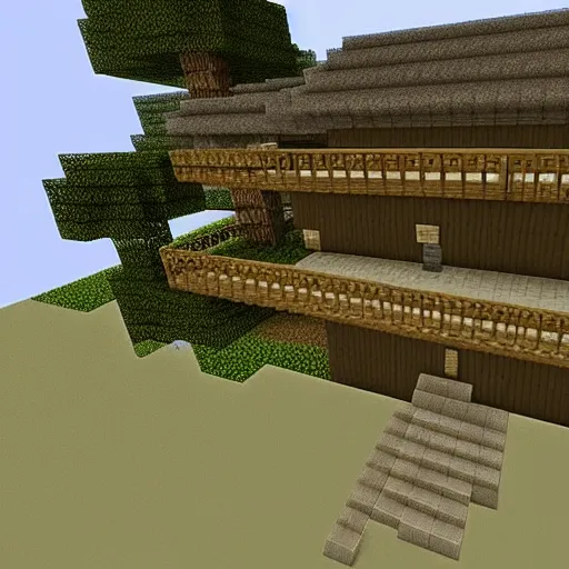 Image similar to japanese style house in minecraft