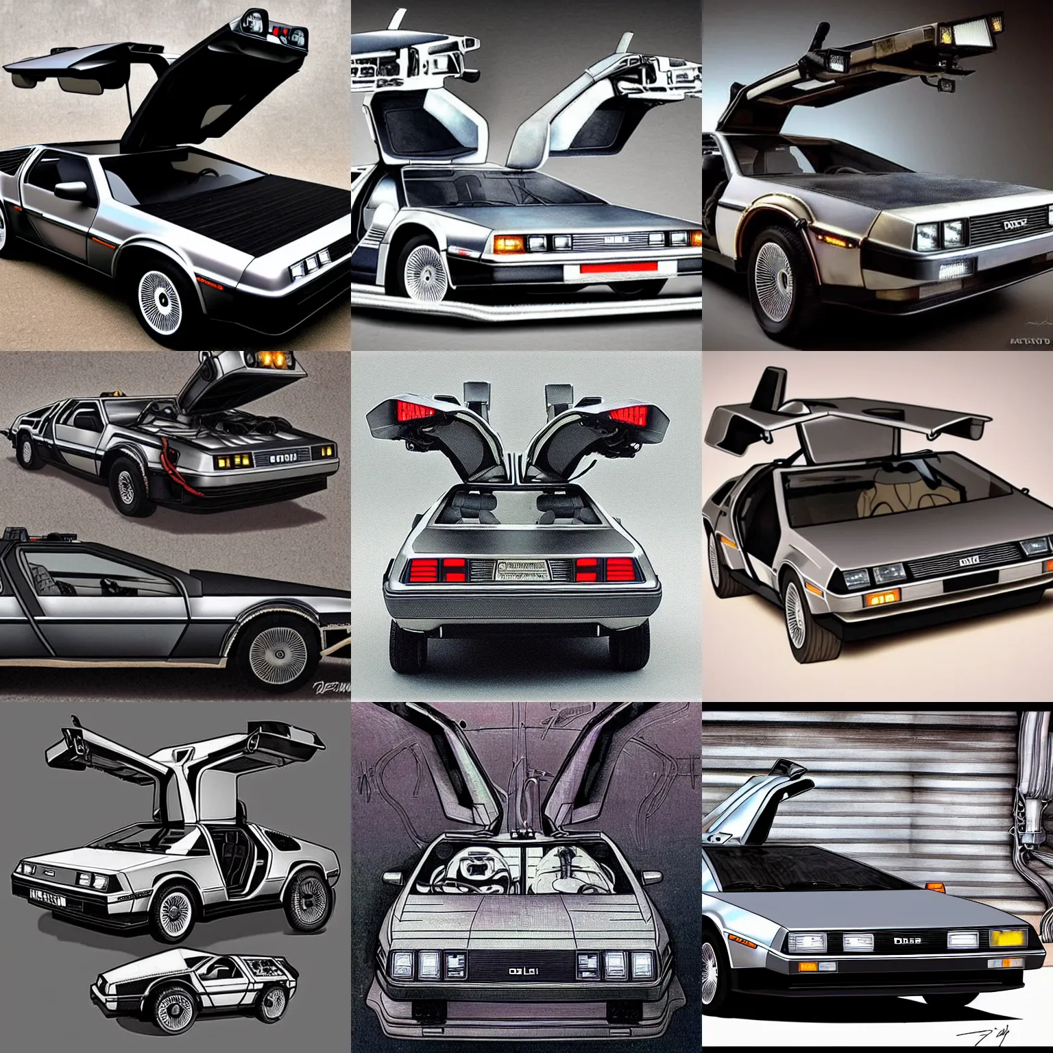 Prompt: delorean in the style of giger