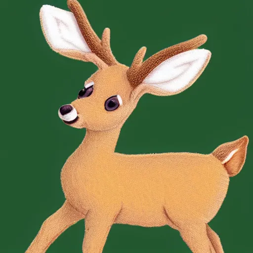 Image similar to cute cartoon baby deer in the Canadian forest, Ghibli, clipart