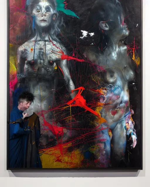 Image similar to otherworldly, presence of the unknown, a brutalist designed, rich deep vivid colours, broad brush strokes!!, painted by francis bacon, michal mraz, adrian ghenie, nicola samori, james jean and petra cortright, part by gerhard richter, part by takato yamamoto. 8 k masterpiece.