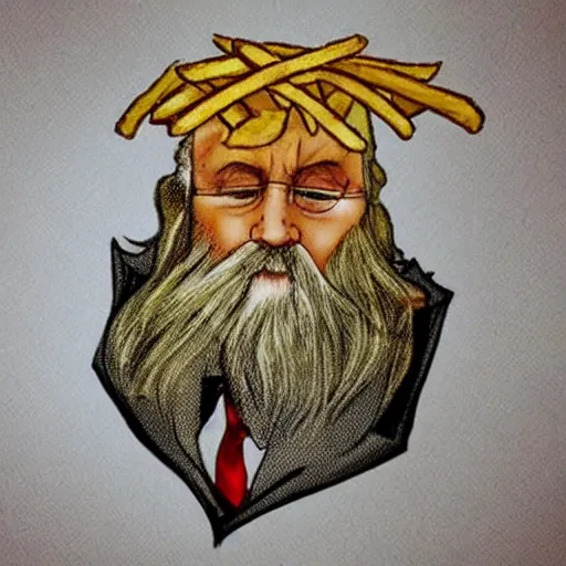 Image similar to albus dumbledore in the shape of a french fry