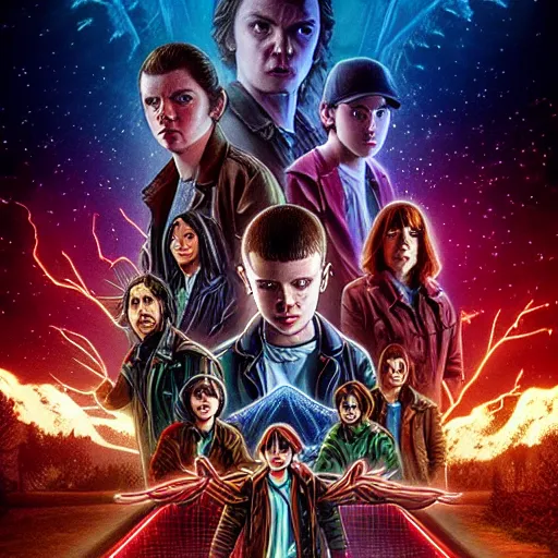 prompthunt: Dwayne Johnson in stranger things season 5 poster