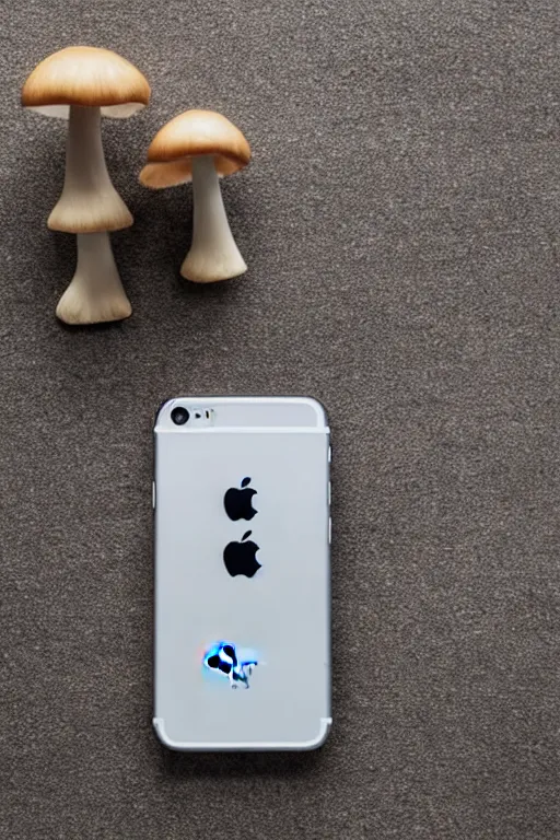Image similar to photo of an iphone shaped like a mushroom, a mushroom phone model