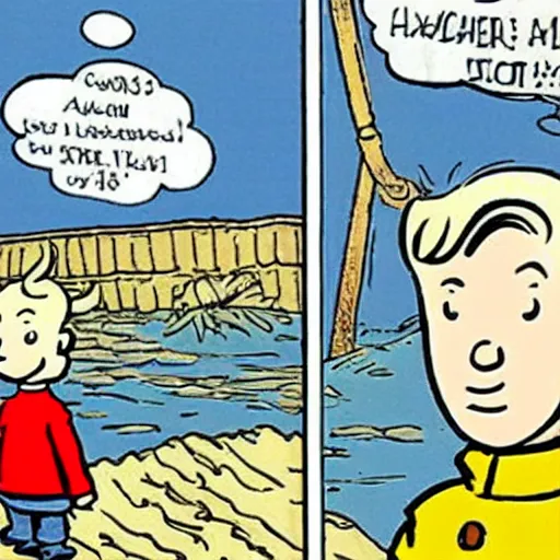 Image similar to a tintin cartoon in canada by herge