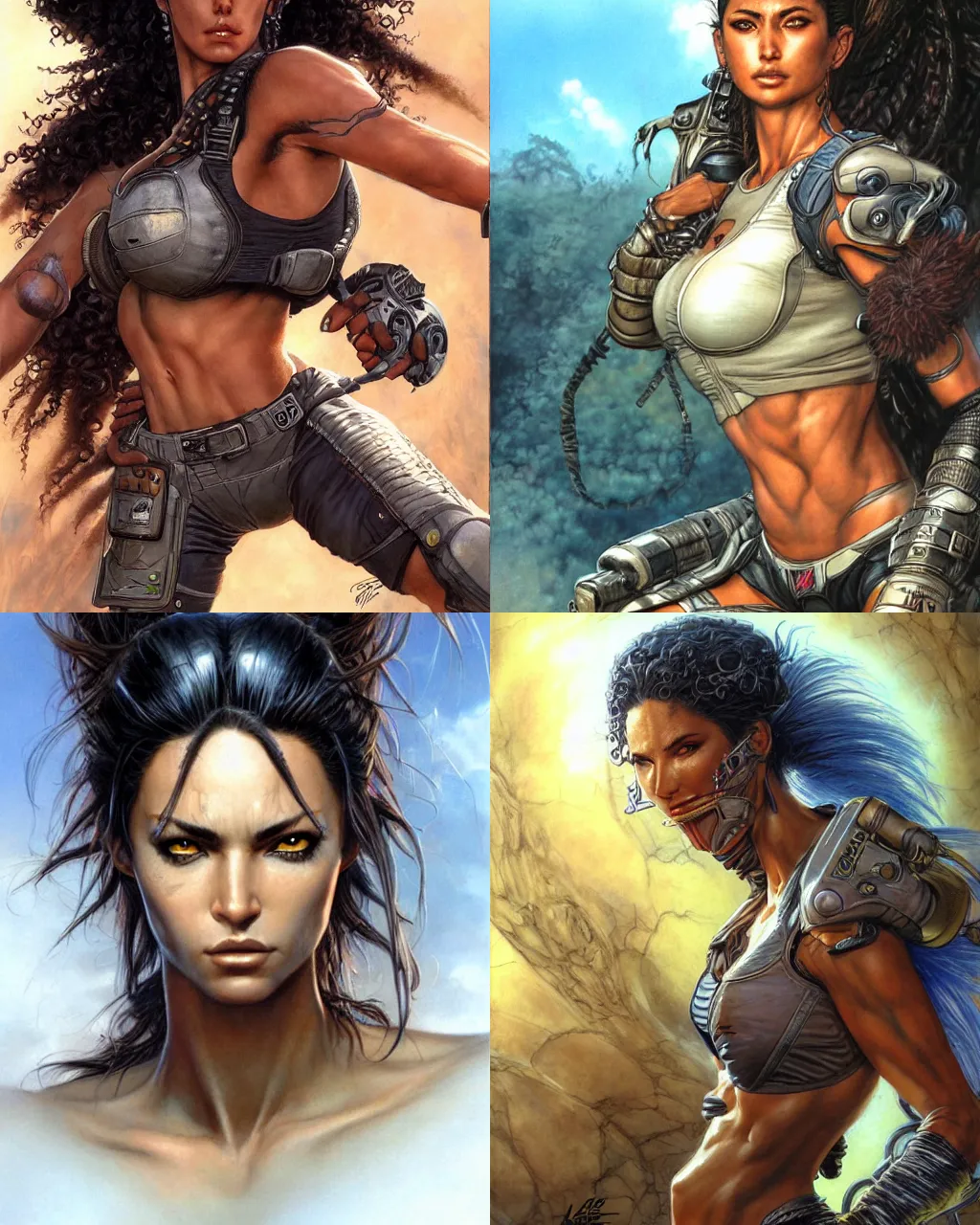 Prompt: portrait, loba andrade from apex legends, by greg staples, boris vallejo, luis royo, sharp focus, hyperrealistic, intricate, summer day, sunlight, soft lighting, detailed