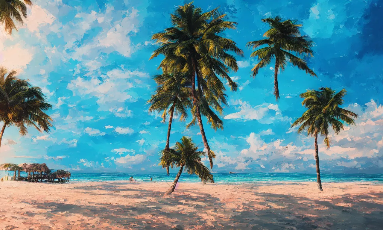 Image similar to paradise beach by alena aenami artworks in 4 k