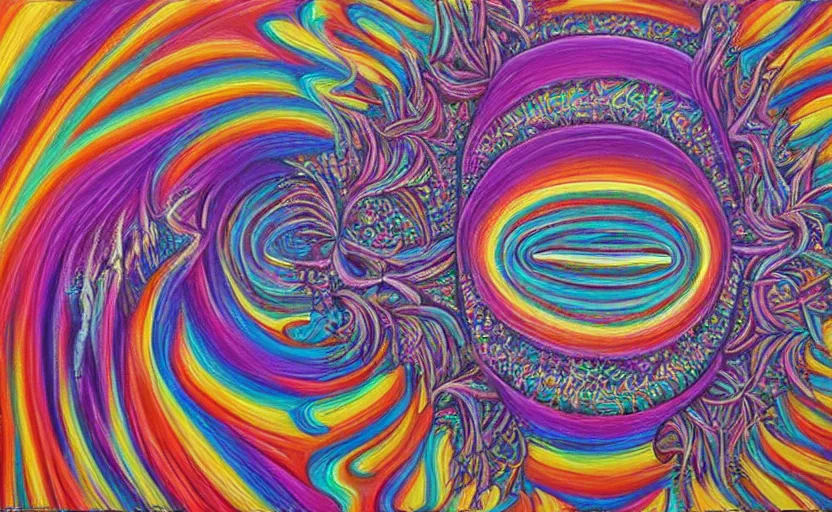 Prompt: psychedelic candy!!!!!!! forest by alex grey, acrylic painting!!!, intricate details!!!!, fine brush!!!!!!