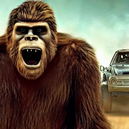 Prompt: bigfoot in mad max