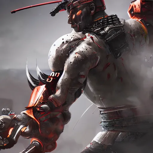 Image similar to a powerful shogun, ultra realistic, hyper detailed, cinematic, action pose, digital art, trending on artstation,