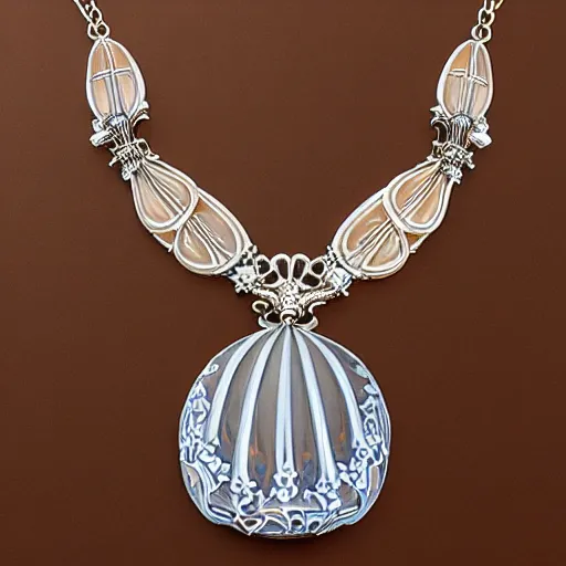 Image similar to complicated artnouveau lalique necklace