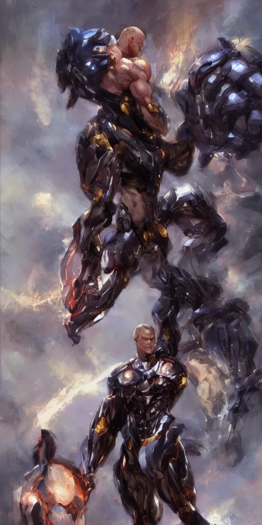 Image similar to muscular genos by daniel gerhartz, trending on art station