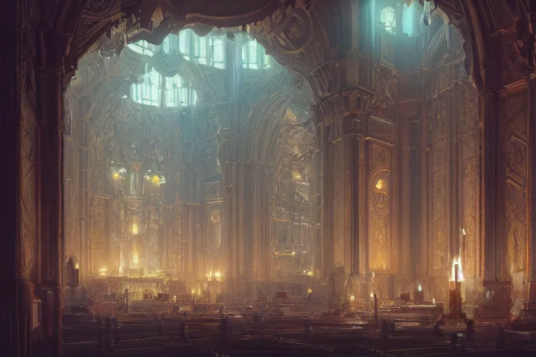 Image similar to the inside of a god palace by greg rutkowski, trending on artstation, aesthetic