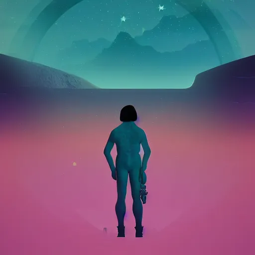 Prompt: An explorer on an Alien world, 70s aesthetic, digital art