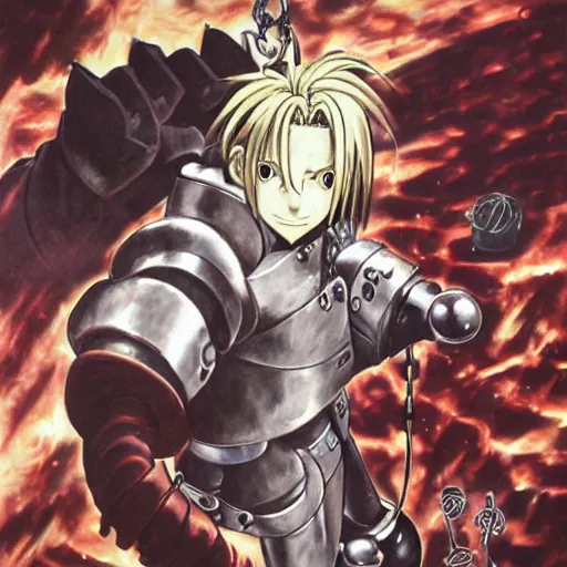 Image similar to greed. full metal alchemist. by yoshitaka amano.