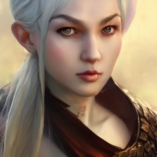 Prompt: fantasy portrait of a young beautiful veteran female queen with white hair , scars on her face , determined expression , made by Stanley Artgerm Lau, WLOP, Rossdraws, ArtStation, CGSociety, concept art, cgsociety, octane render, trending on artstation, artstationHD, artstationHQ, unreal engine, 4k, 8k,