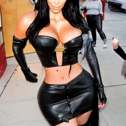 Prompt: kim kardashian cosplaying tifa lockheart