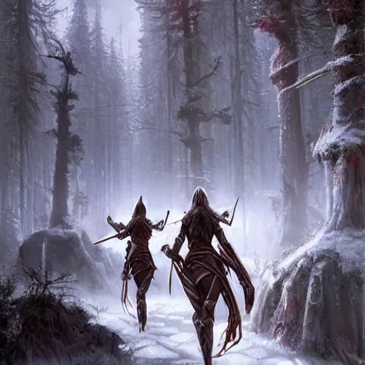 Prompt: elves with armors foot soldiers in rivendel forest city, epic masterpiece of cinematographic hyperrealism, realistic shaded lighting poster by craig mallismo, artgerm, jeremy lipkin and michael garmash, unreal engine, radiant light, detailed and intricate environment, digital art, art station trends