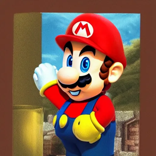 Image similar to super mario portrait in real life