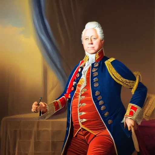 Prompt: king george iii, realistic, colorized, cinematic lighting, portrait