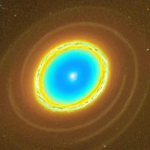 Prompt: a yellow black hole