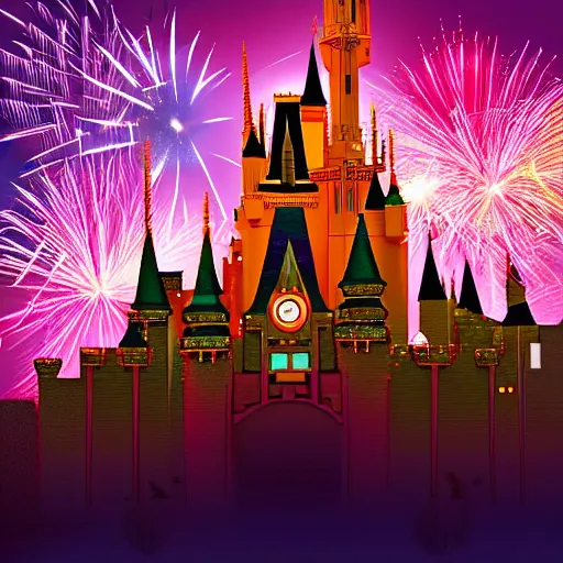 disney castle fireworks