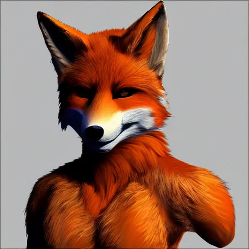 Image similar to a humanoid anthro furry fox character, digital art, highly detailed, trending on FurAffinity