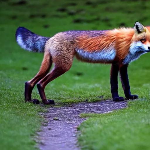 Prompt: fox walking in manchester uk