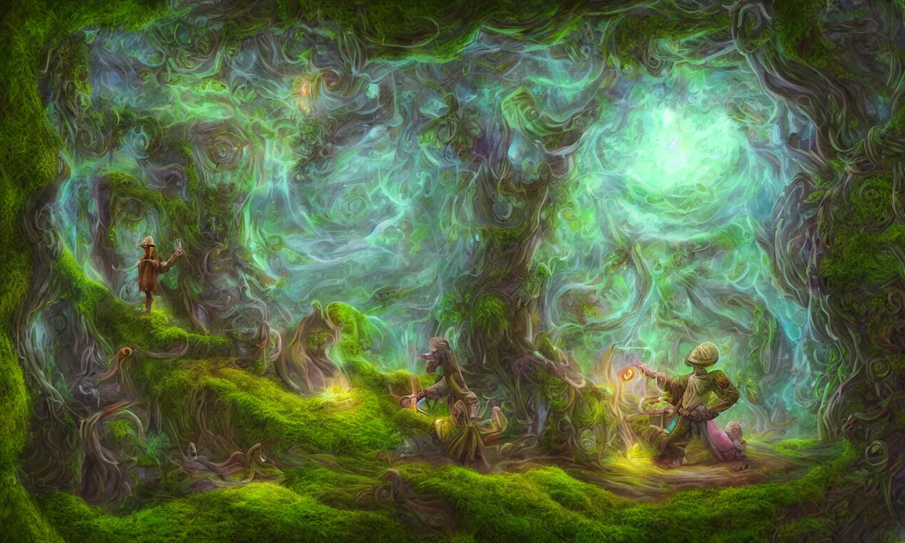 Image similar to sysadmin struggles to login, discworld theme, moss, nordic, pastel colors, 3 d art, digital illustration, perfect lighting