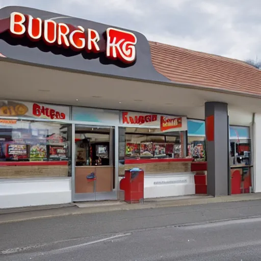 Prompt: a burger king in a shopping centre