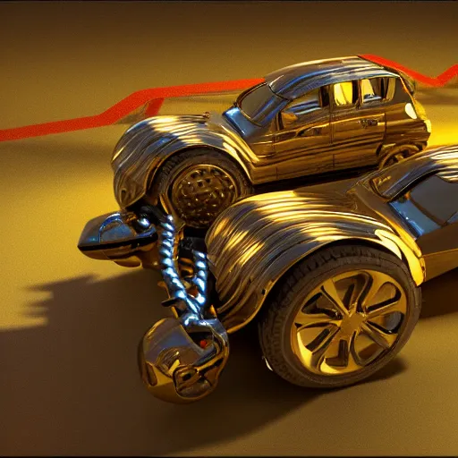 Image similar to mechanical greek hydra with cars as heads, cinematic, diffuse light, rendered in povray