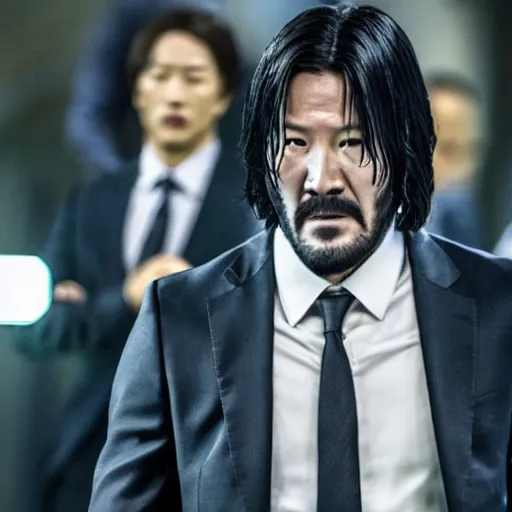 Prompt: movie still of Son Heung-Min as john wick in the movie john wick,