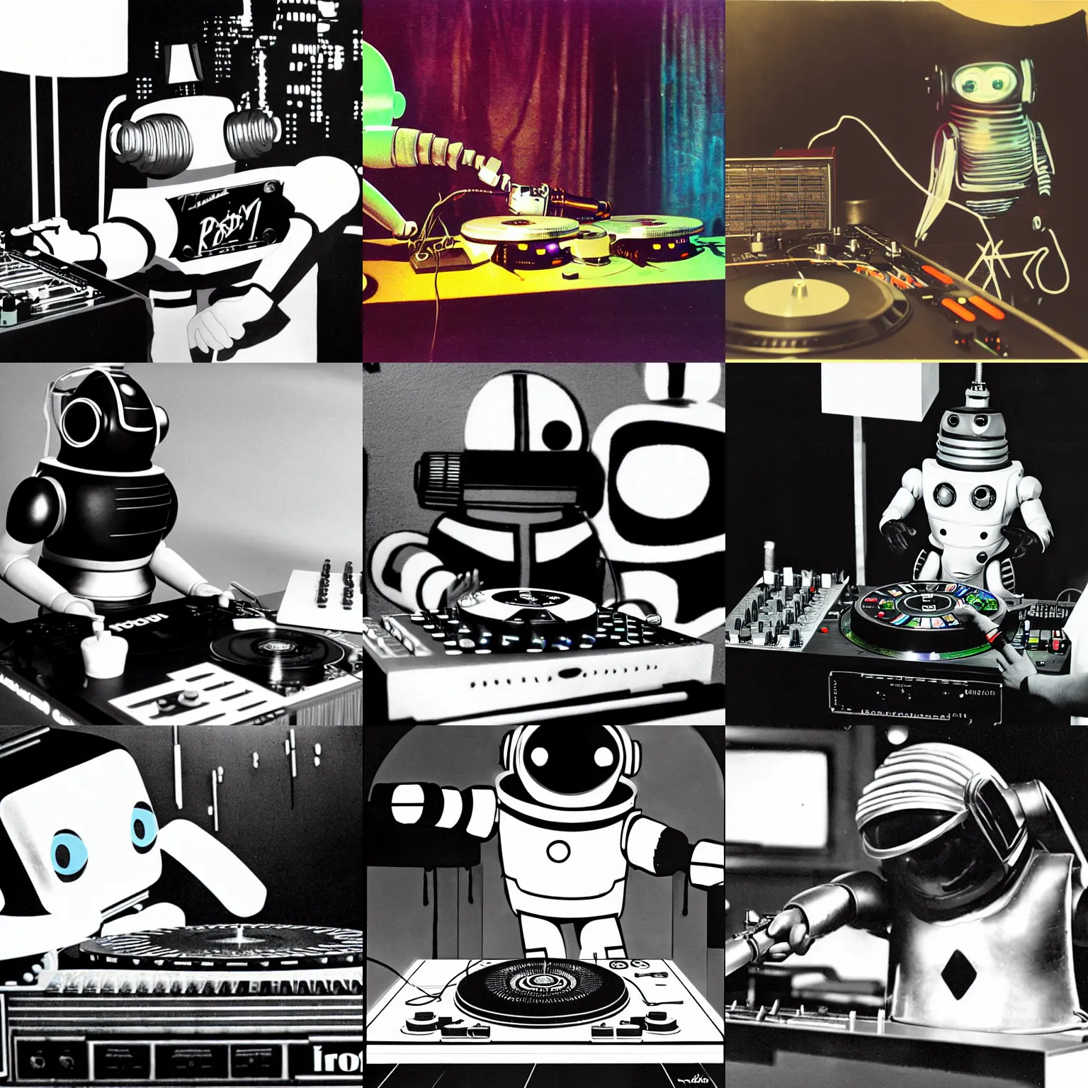 Prompt: Robby the Robot DJing, photoreal